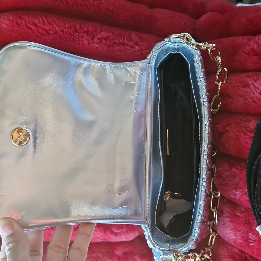 Versace Jeans Couture Silver Quilted Women's Bag - Picture 8 of 12